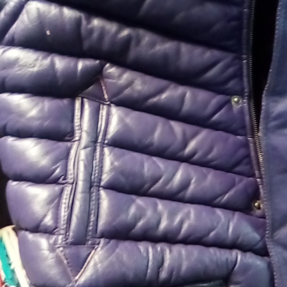 Vintage Hudson Outerwear Purple Real leather button vest polyester inside old - Picture 3 of 10